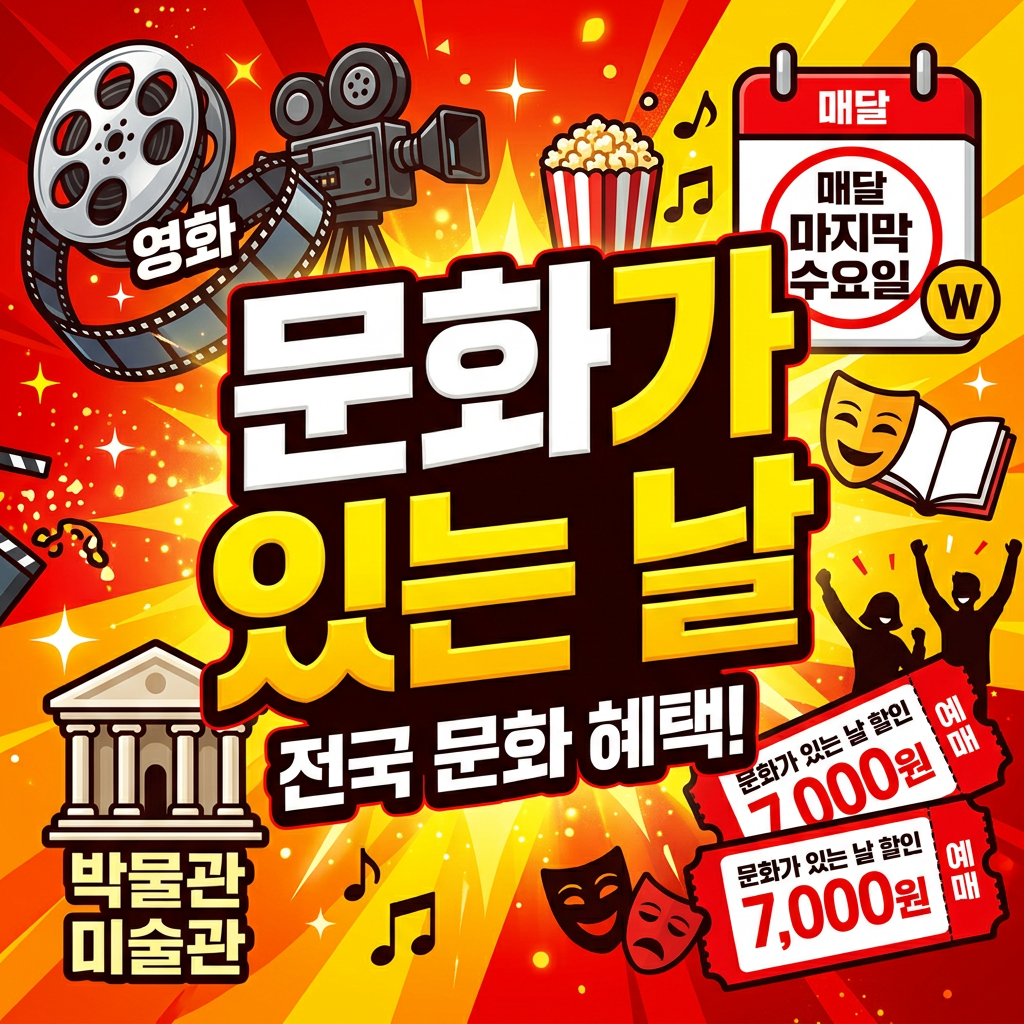 영화표 1만 5천 원 시대, ‘문화가 있는 날’ 7,000원으로 뽕 뽑는 실전 가이드